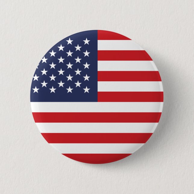 Usa Flag 6 Cm Round Badge (Front)