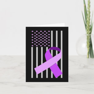 USA Flag Alzheimer Ribbon Alzheimer Disease Awaren Card