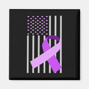 USA Flag Alzheimer Ribbon Alzheimer Disease Awaren Magnet