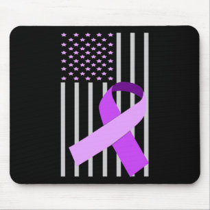 USA Flag Alzheimer Ribbon Alzheimer Disease Awaren Mouse Pad