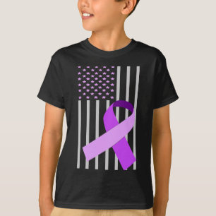 USA Flag Alzheimer Ribbon Alzheimer Disease Awaren T-Shirt