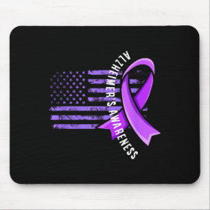 Usa flag alzheimer's awareness support squad mouse pad