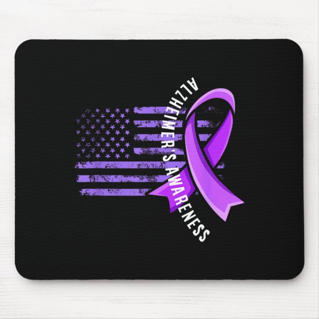 Usa flag alzheimer's awareness support squad mouse pad (Front)