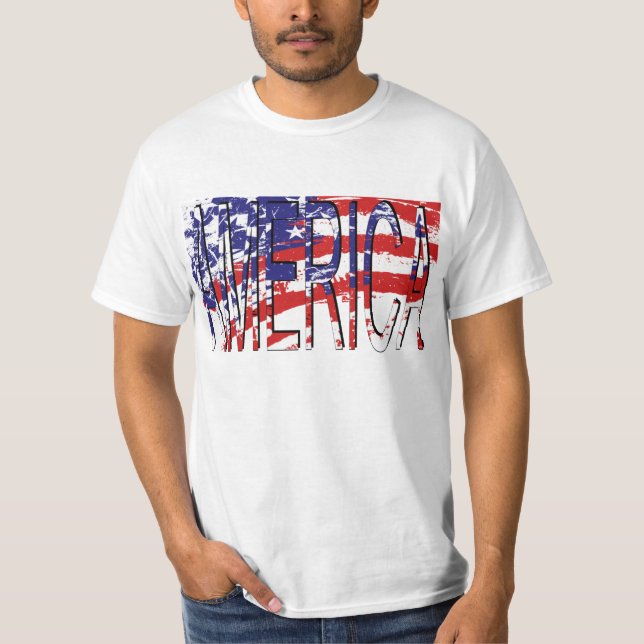 USA Flag Amazing Fab Two-Tone T-Shirt (Front)