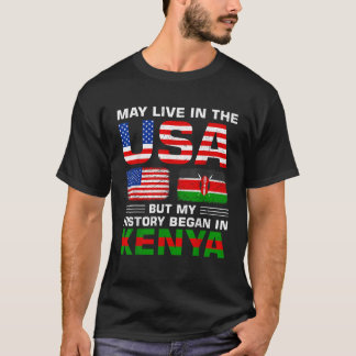 USA Flag America Kenya Flag Kenyan Roots Country T-Shirt