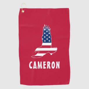 USA Flag American Eagle America 4th Of July Name Golf Towel