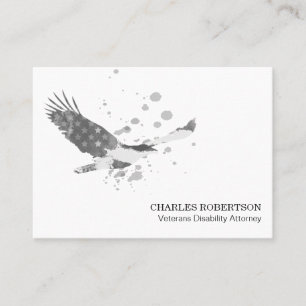 **  USA Flag  American Eagle Black White Simple Business Card