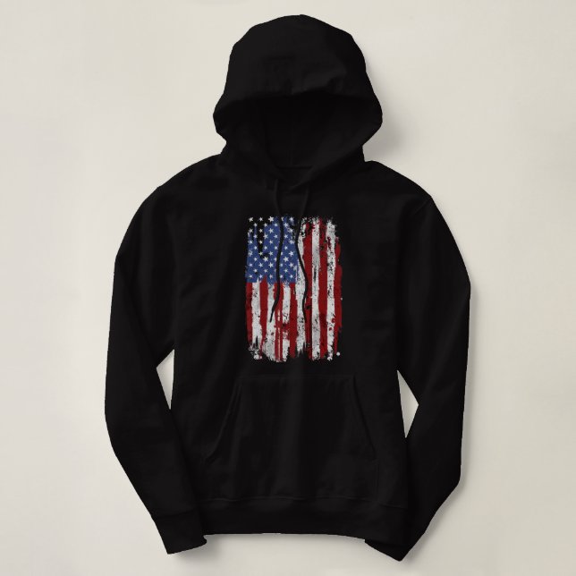Usa Flag American Flag United States Of America 4T Hoodie (Design Front)