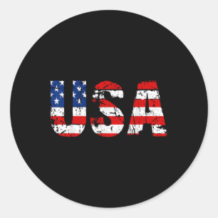 Usa Flag American Flag Us National Patriotic Usa 4 Classic Round Sticker