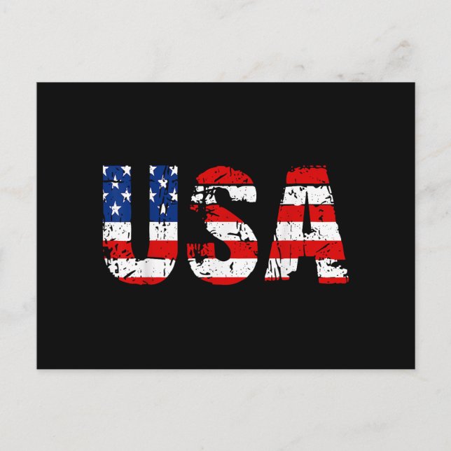 USA Flag American Flag US National Patriotic USA 4 Postcard (Front)
