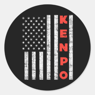 Usa Flag American Kenpo Vintage Patriotic Kempo Ka Classic Round Sticker