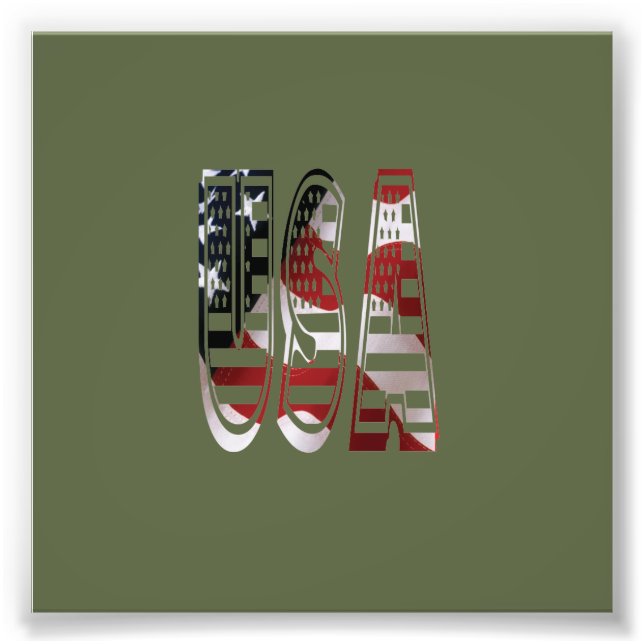 USA Flag American Logo Photo Print (Front)