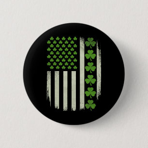 Usa Flag American National Irish Shamrocks St Patr 6 Cm Round Badge