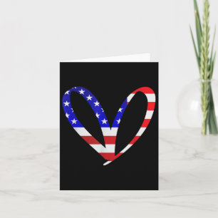 Usa Flag American Patriotic Heart Armed Forces Mem Card
