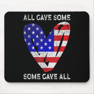 Usa Flag American Patriotic Heart Armed Forces Mouse Pad