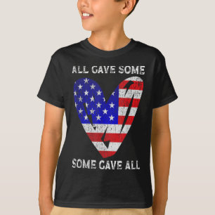 Usa Flag American Patriotic Heart Armed Forces T-Shirt