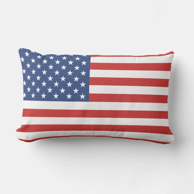 USA flag american patriotic Lumbar Cushion (Front)