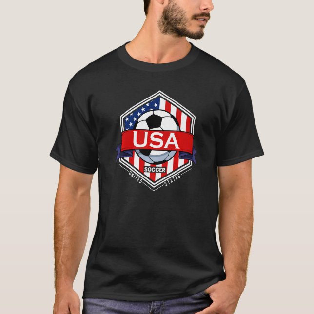 USA Flag American Patriotic Soccer Fan Player Foot T-Shirt (Front)