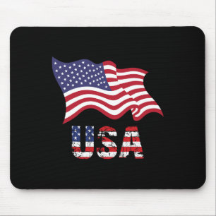 Usa Flag American United States Of America 4th Of Mouse Pad