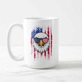 USA Flag And American Bald Eagle Grunge Coffee Mug