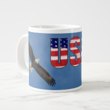 USA Flag And Bald Eagle