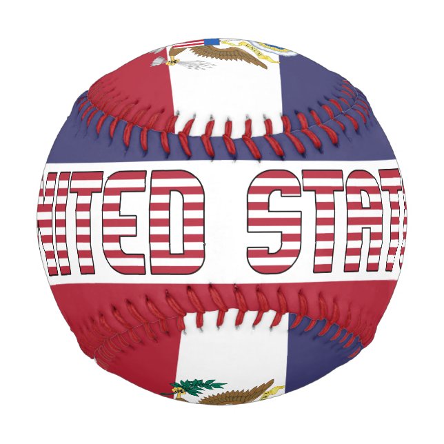 USA Flag and Coat of Arms Patriotic Baseball (Front)