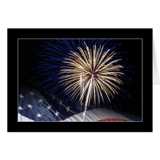 USA Flag and Fireworks (Front Horizontal)