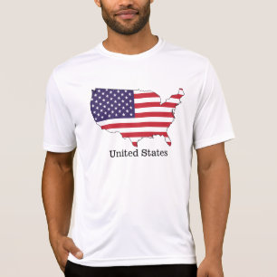 USA Flag and Map Souvenir Design T-Shirt