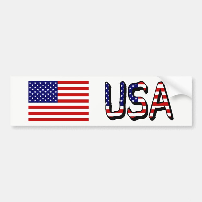 USA Flag and overlay bscnt Bumper Sticker (Front)