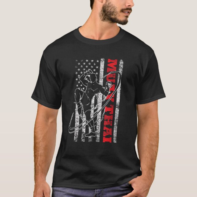 USA Flag Athlete Muay Thai T Shirt (Front)