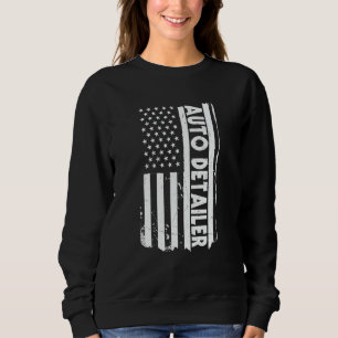 USA Flag Auto Detailer Apparel Car Polish America Sweatshirt