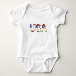 USA Flag Baby Bodysuit or T-Shirt