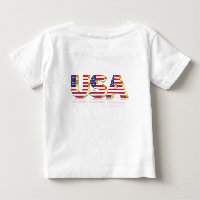 USA Flag Baby T-Shirt (Back)