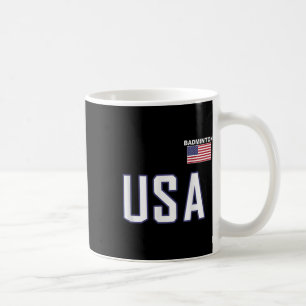 Usa Flag Badminton Team Cool Player Equipment Men Coffee Mug