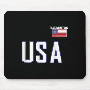 Usa Flag Badminton Team Cool Player Equipment Men Mouse Pad