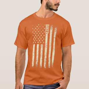USA Flag Baking  Proud American Baker  T-Shirt