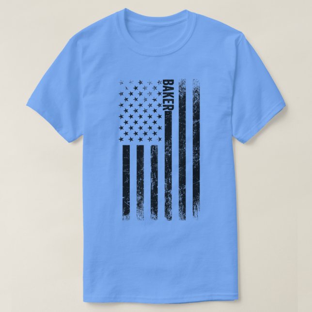 USA Flag Baking - Proud American Baker  T-Shirt (Design Front)