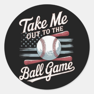 Usa Flag Ball Game Classic Round Sticker