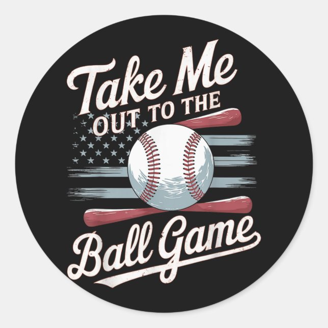Usa Flag Ball Game  Classic Round Sticker (Front)