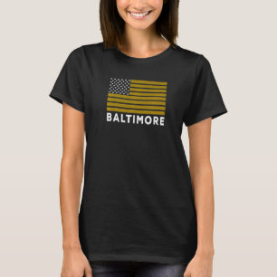 USA Flag Baltimore Purple Baltimore American Flag  T-Shirt