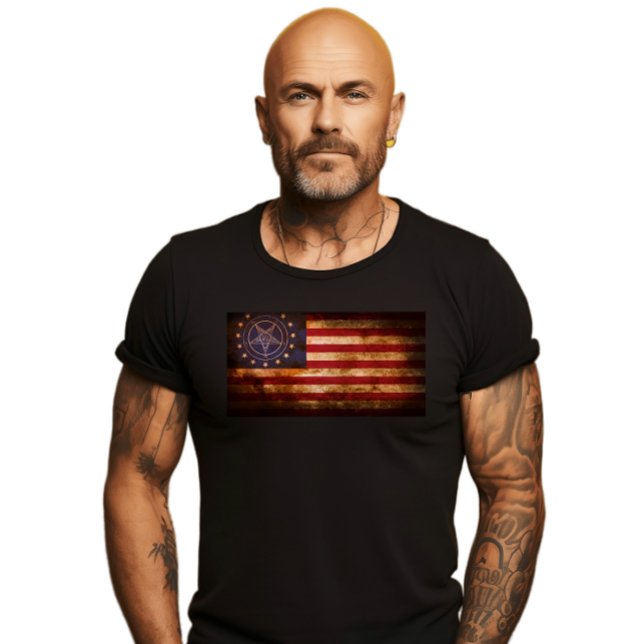 USA Flag Baphomet T-Shirt (Creator Uploaded)