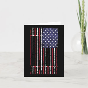 Usa Flag Barbell For Women Men Card