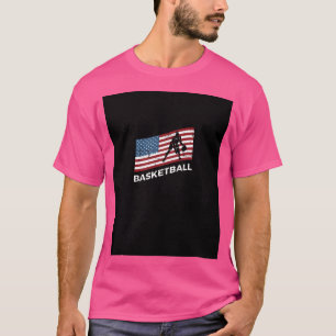Usa Flag Basketball Players Coach Team T-Shirt