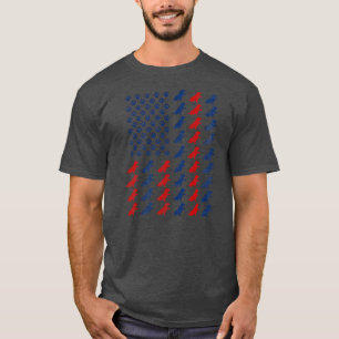 USA Flag Basset Hound Lover Funny Fourth of July T-Shirt