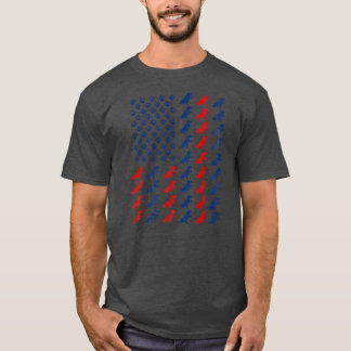 USA Flag Basset Hound Lover Funny Fourth of July T-Shirt