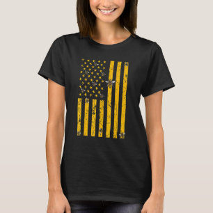 Usa Flag Bee Insect Beekeeper Honey Beekeeping T-Shirt