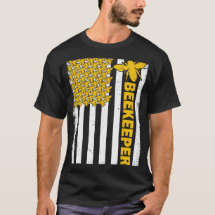 USA Flag Beekeeper Beekeeping Bees Women Men T-Shirt