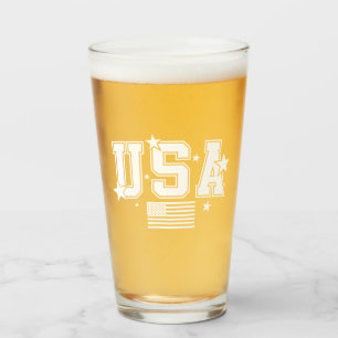 USA Flag Beer Glass