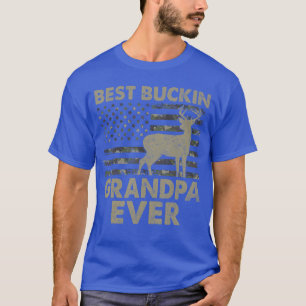 USA Flag Best Bucking Grandpa Ever Hunting Grandpa T-Shirt