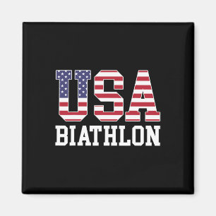 Usa Flag Biathlonist - American Usa Biathlon For W Magnet